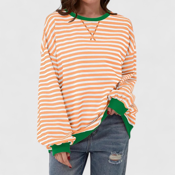 Women's Grace Oversized Striped Sweater - Everyday Comfort