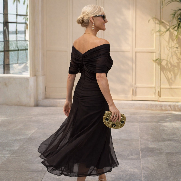Women's Mikaela Off-Shoulder Maxi Dress - Effortless Evening