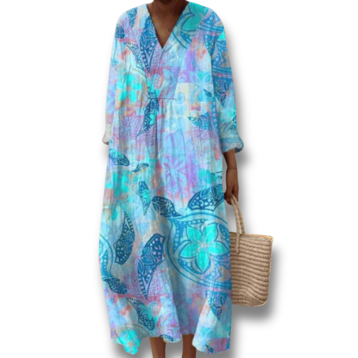 Women's Geometric Relaxed Dress - Effortless Summer Comfort