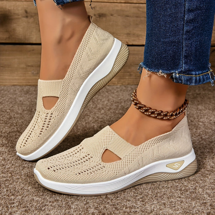 Women's Breathable Knit Slip-On Sneakers - Effortless Daily Comfort