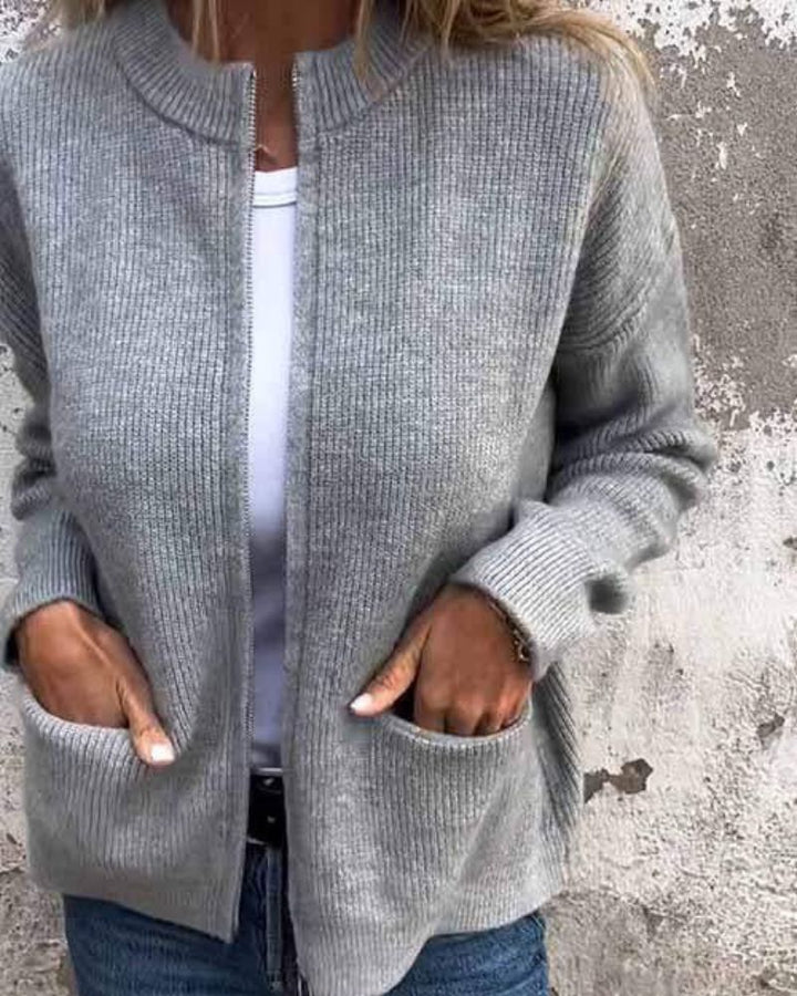 Women's Cozy Zip-Up Cardigan - Everyday Layering Essential