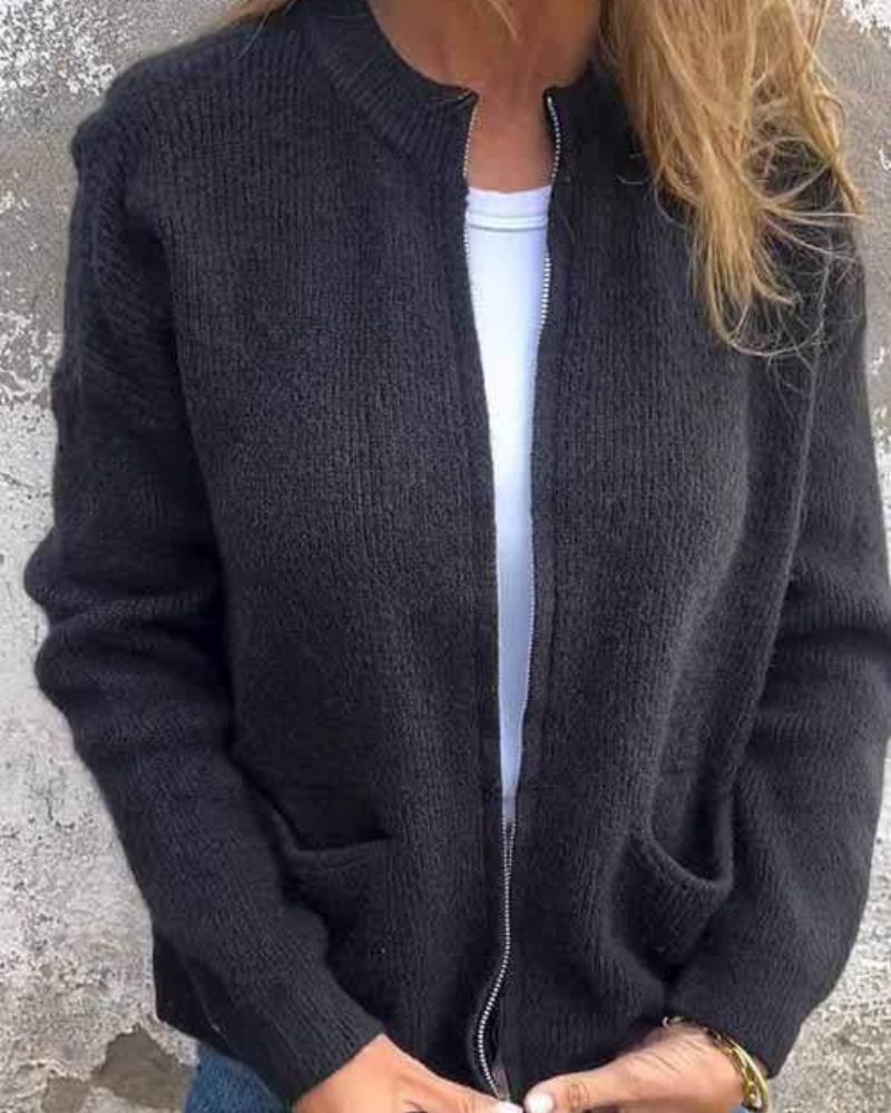 Women's Cozy Zip-Up Cardigan - Everyday Layering Essential