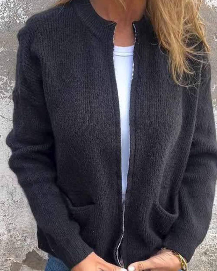 Women's Cozy Zip-Up Cardigan - Everyday Layering Essential