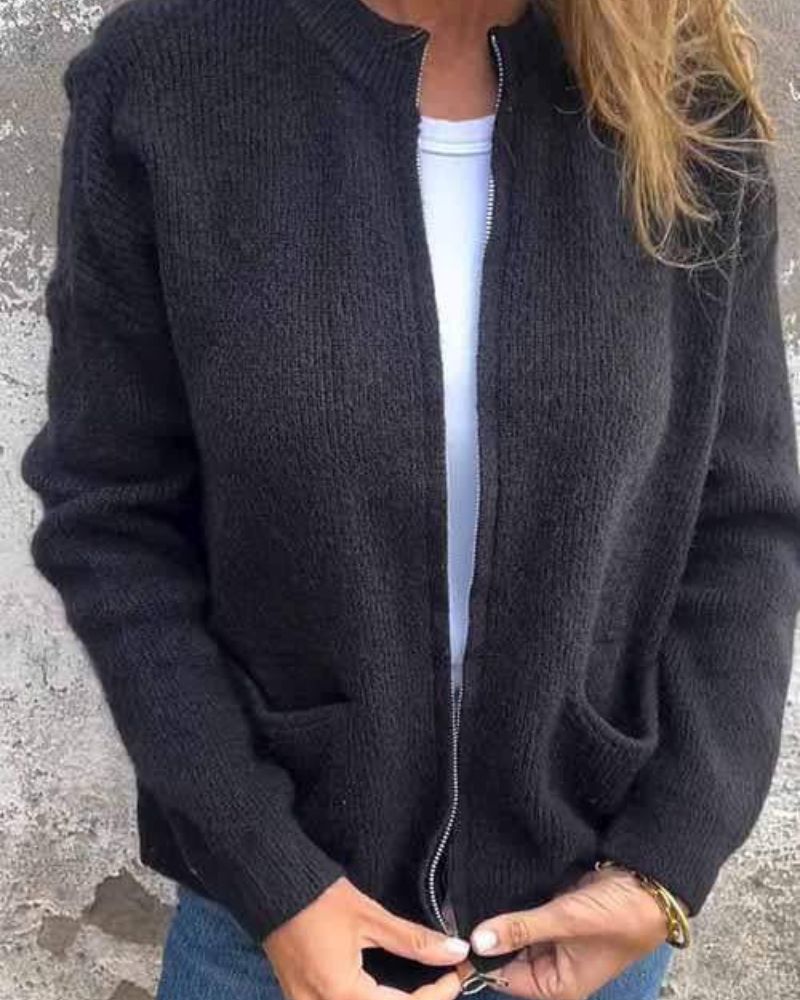 Women's Cozy Zip-Up Cardigan - Everyday Layering Essential