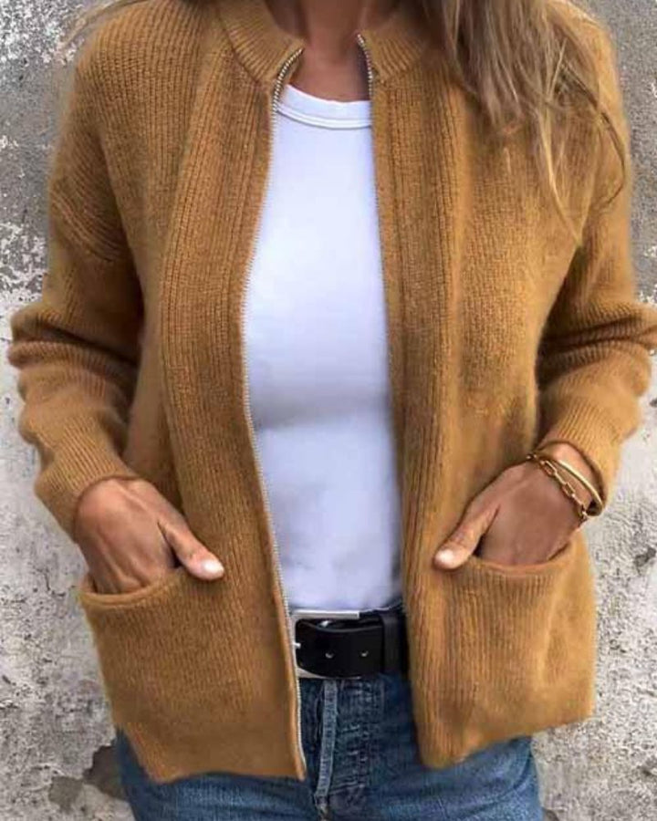 Women's Cozy Zip-Up Cardigan - Everyday Layering Essential
