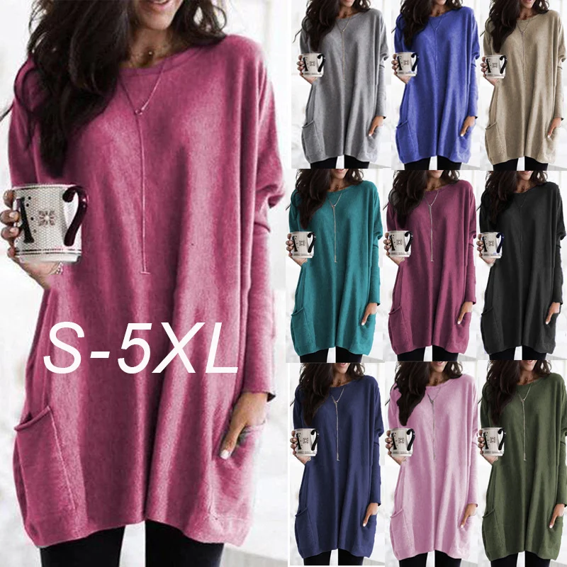 Women's Long-Sleeve Tunic - Effortless Comfort for Everyday