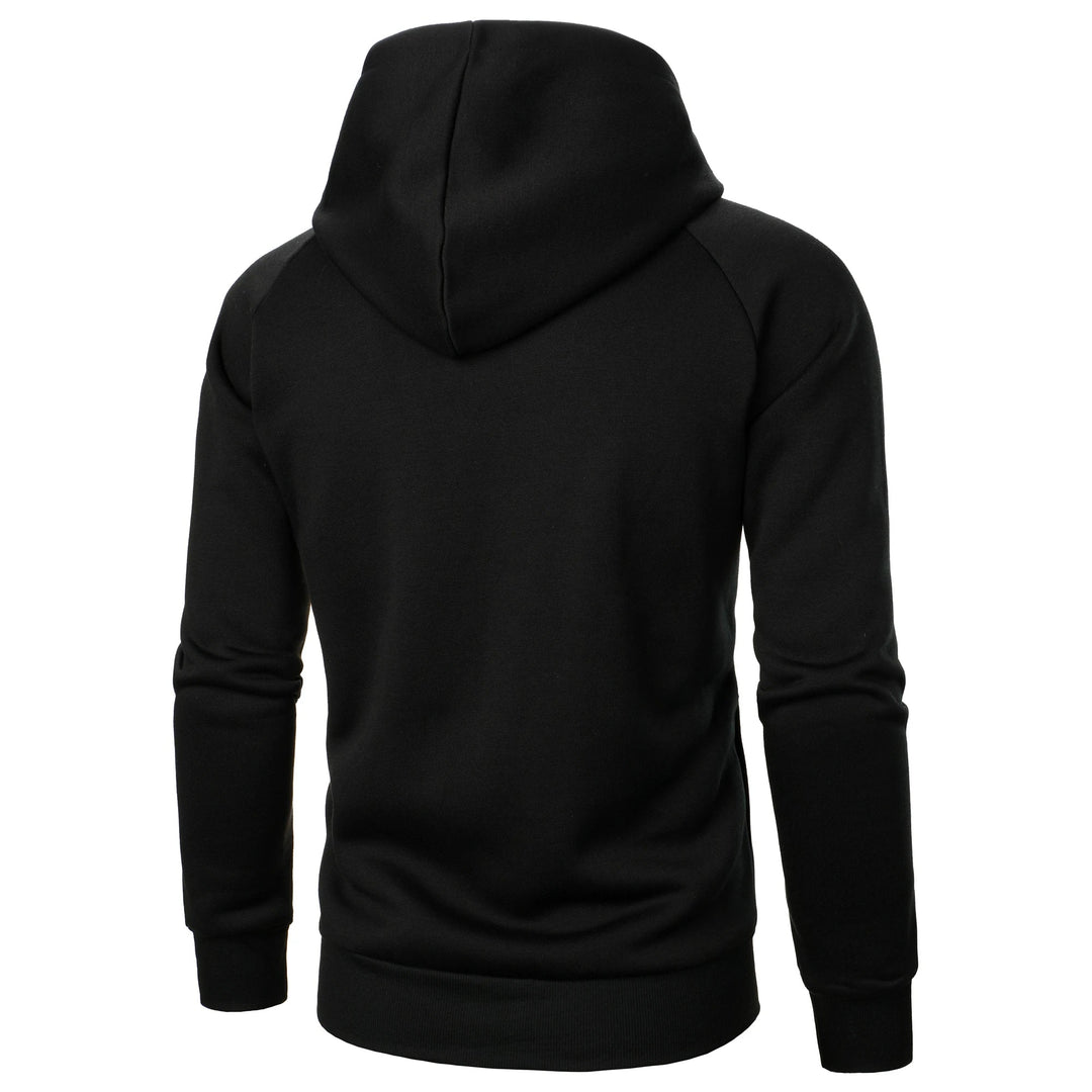 Men's Cotton-Blend Crossover Hoodie – Midweight Fleece Pullover
