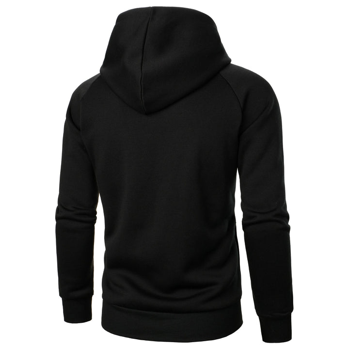 Men's Cotton-Blend Crossover Hoodie – Midweight Fleece Pullover