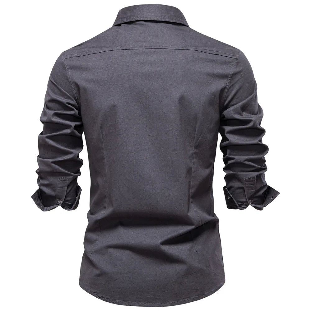 Men's Cotton Utility Overshirt – Heavyweight Workwear Shirt