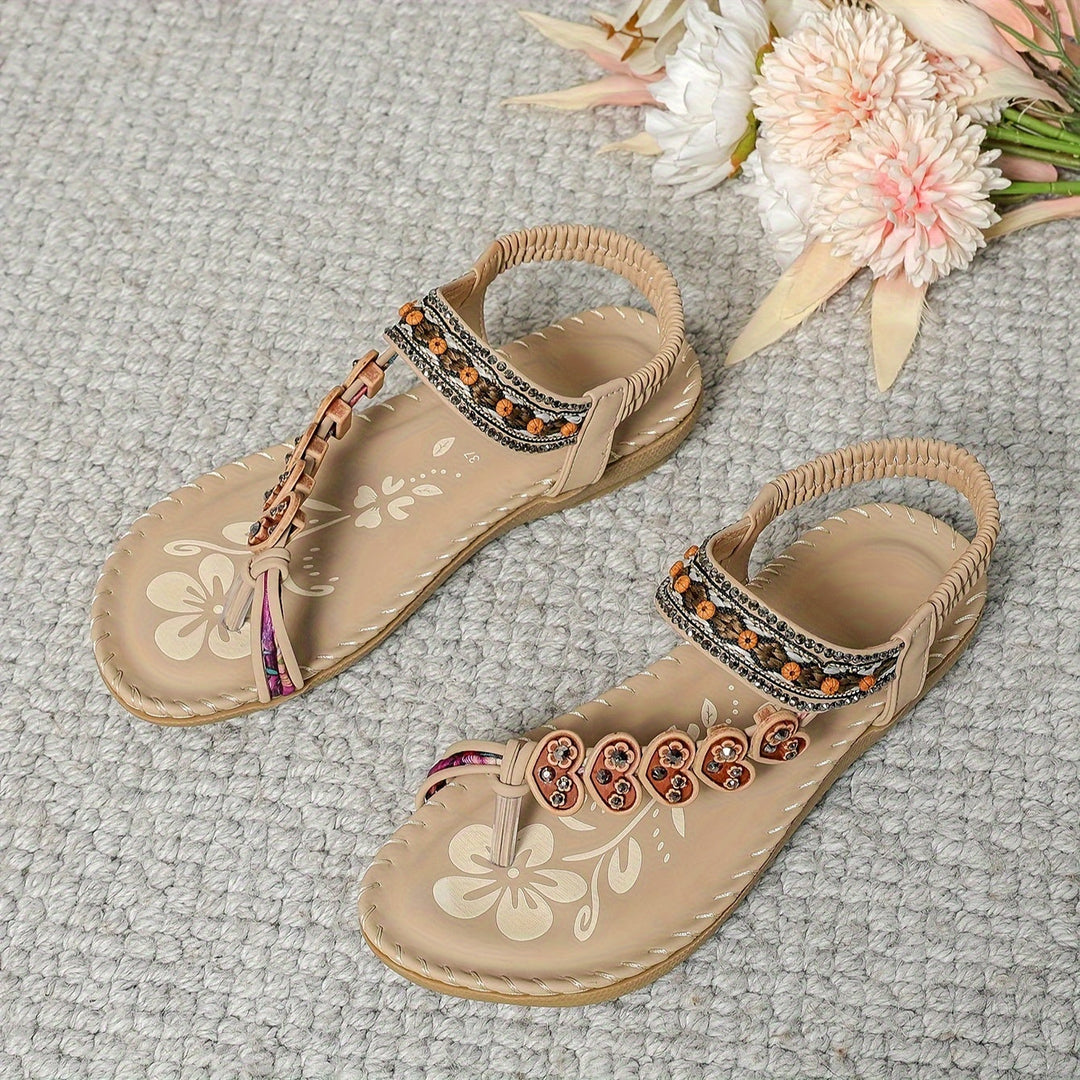 Women's Orthopedic Sandals with Beaded Embellishments