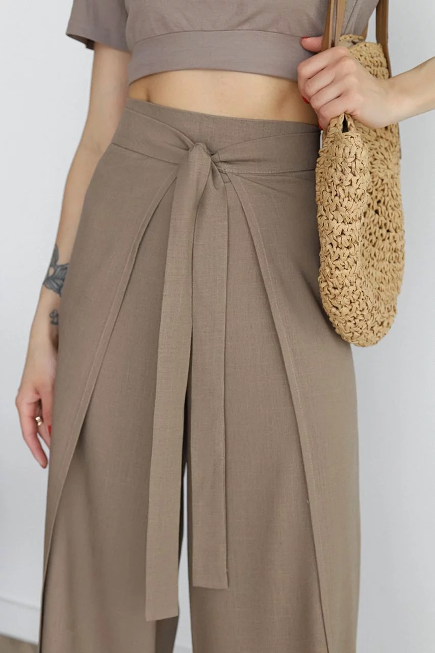 Women's High-Waisted Linen Wide Trousers - Effortless Elegance