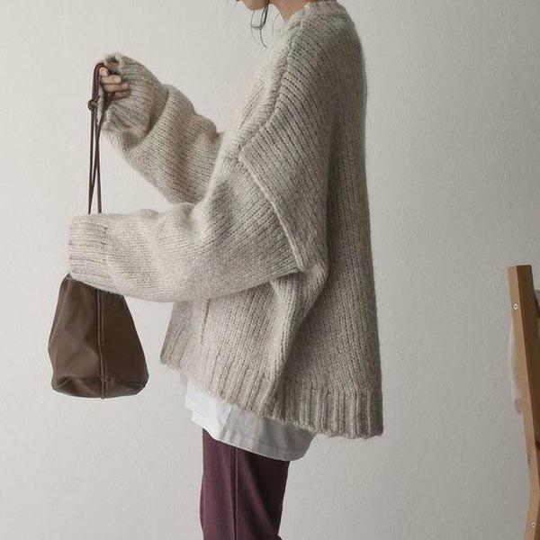 Women's Cozy Oversized Knit Sweater - Effortless Everyday Warmth