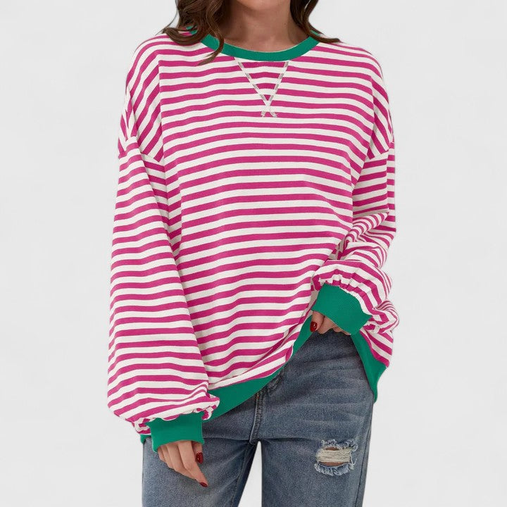 Women's Grace Oversized Striped Sweater - Everyday Comfort