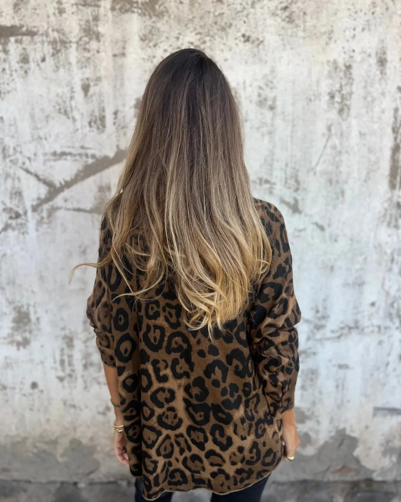 Women's Leopard Print Relaxed Fit Blouse - Bold & Everyday