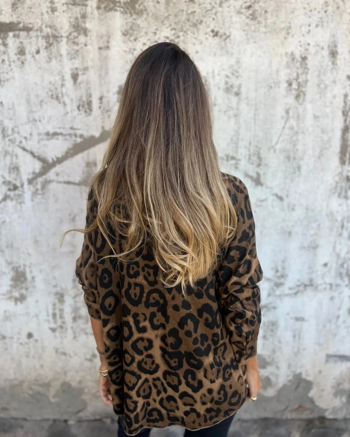 Women's Leopard Print Relaxed Fit Blouse - Bold & Everyday