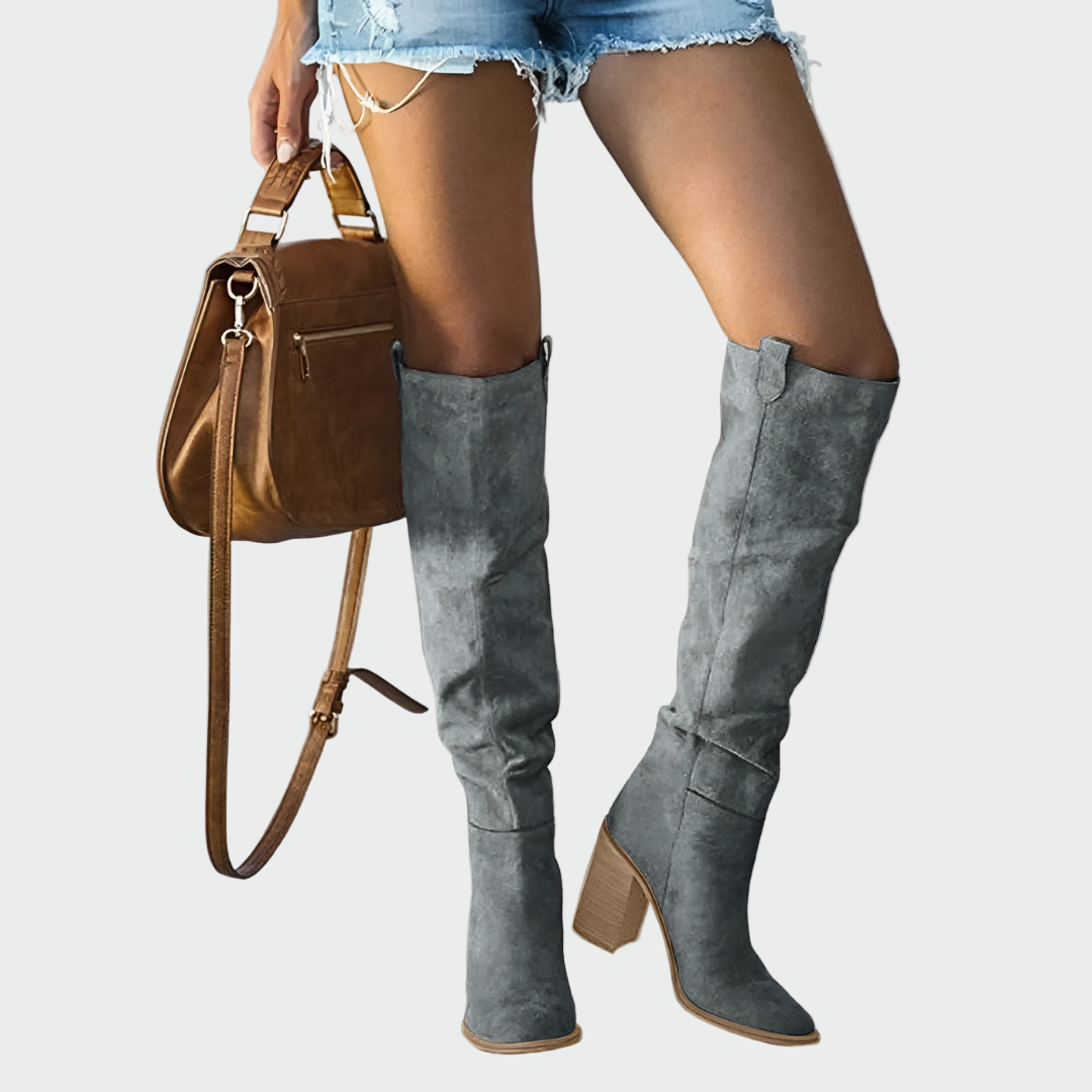Women's Suede Orthopaedic Knee-High Boots - Timeless Elegance