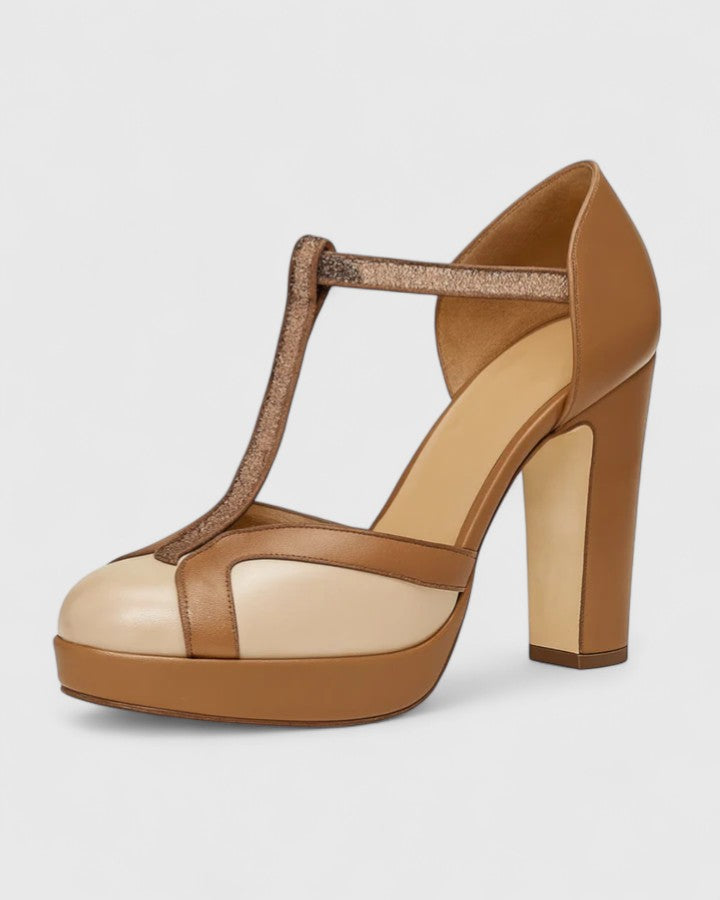 Women's Leather Heels - Elegant Comfort for Spring and Summer