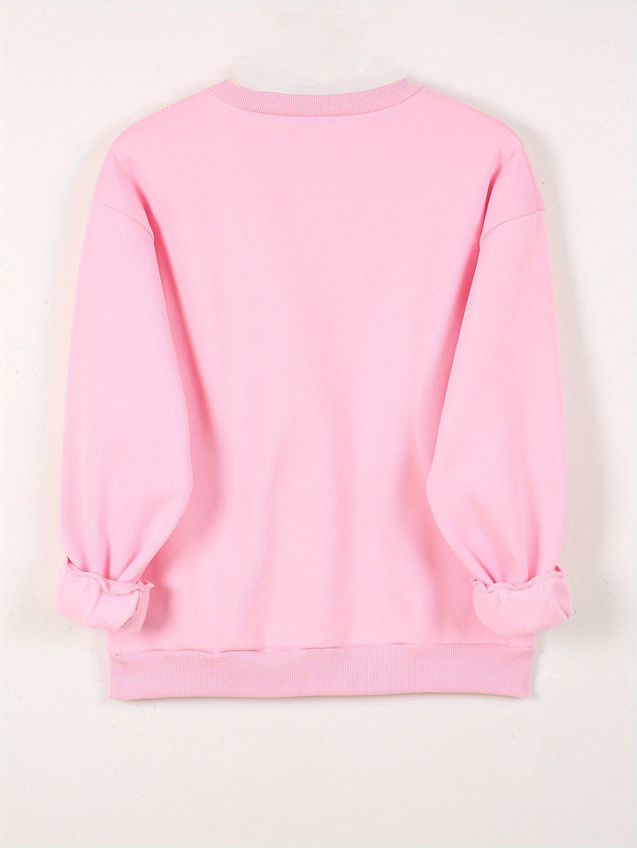 Women's Double Heart Graphic Sweatshirt - Casual & Playful