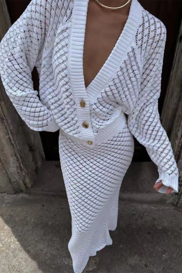 Women's Hollow-Out Two-Piece Set - Effortless Everyday Elegance