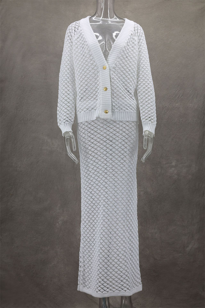 Women's Hollow-Out Two-Piece Set - Effortless Everyday Elegance