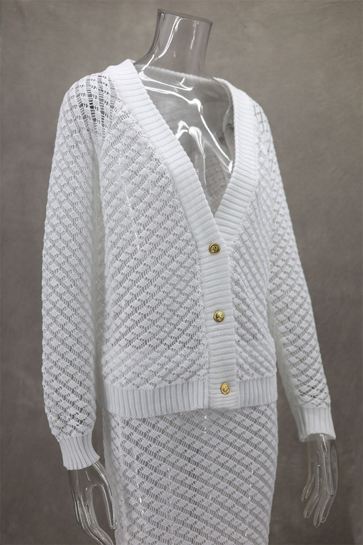 Women's Hollow-Out Two-Piece Set - Effortless Everyday Elegance
