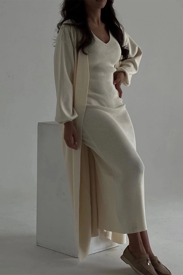 Women's Solid O-Neck Long Sleeve Two-Piece Set - Casual Everyday