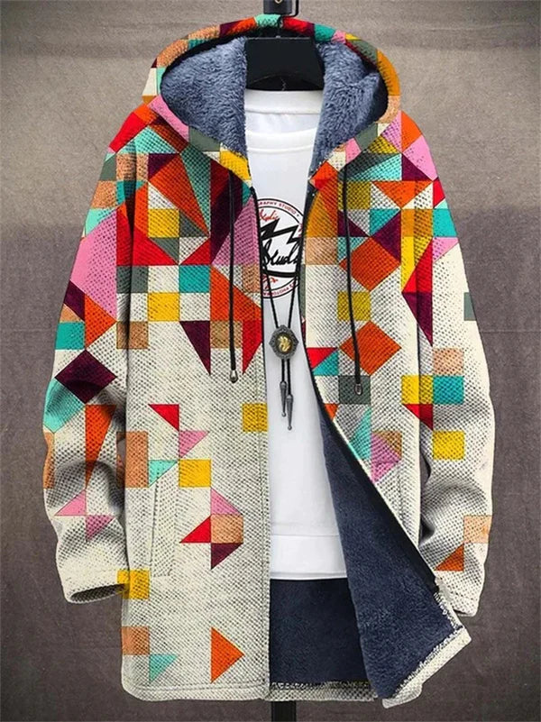 Women's Cozy Patchwork Hoodie - Bold Style & Warmth