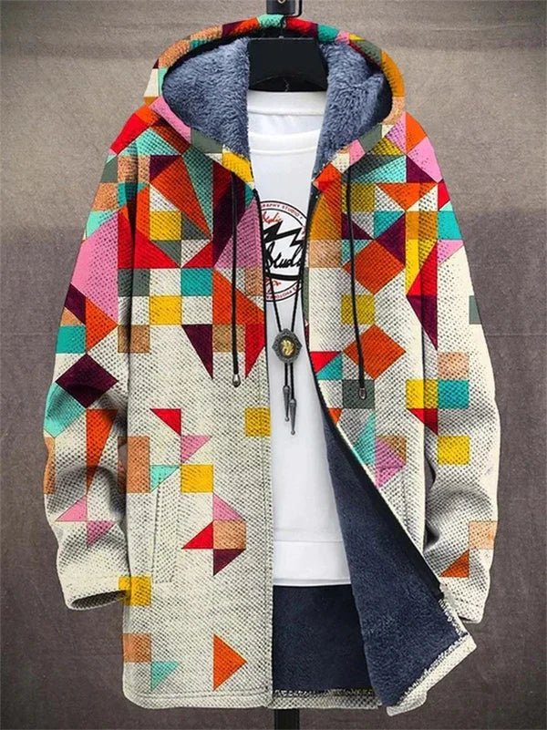 Women's Colorblock Fleece-Lined Hooded Jacket - Cozy & Bold