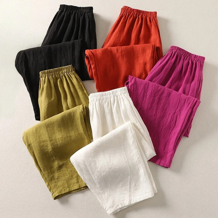 Women's Everyday Comfort Pants - Relaxed Fit with Elastic Waist