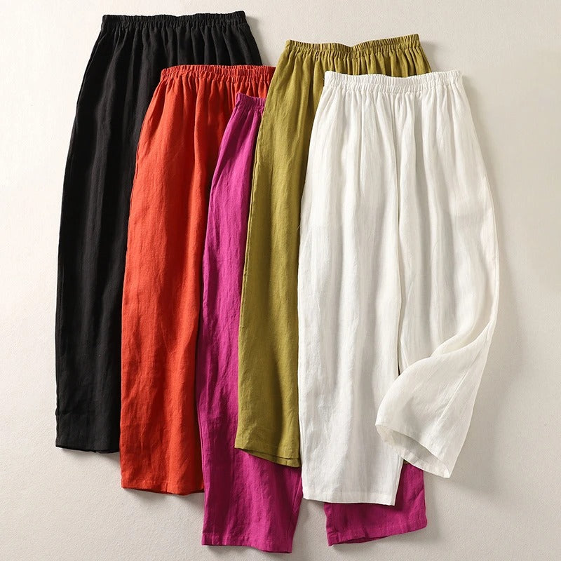 Women's Everyday Comfort Pants - Relaxed Fit with Elastic Waist