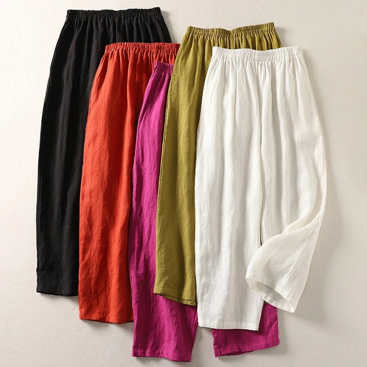 Women's Everyday Comfort Pants - Relaxed Fit with Elastic Waist