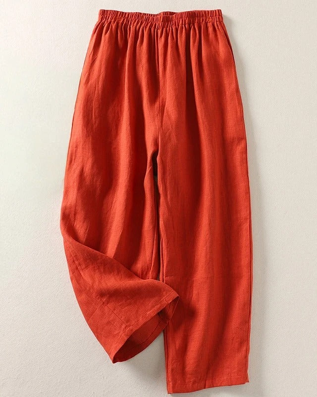 Women's Everyday Comfort Pants - Relaxed Fit with Elastic Waist