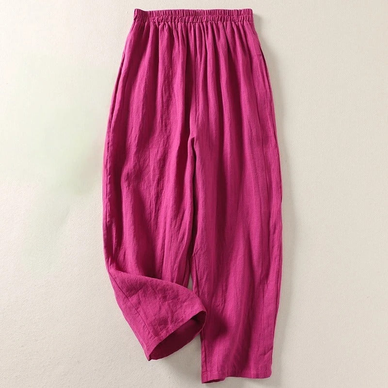 Women's Everyday Comfort Pants - Relaxed Fit with Elastic Waist