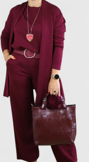 Women's Elegant Three-Piece Set - Versatile & Timeless