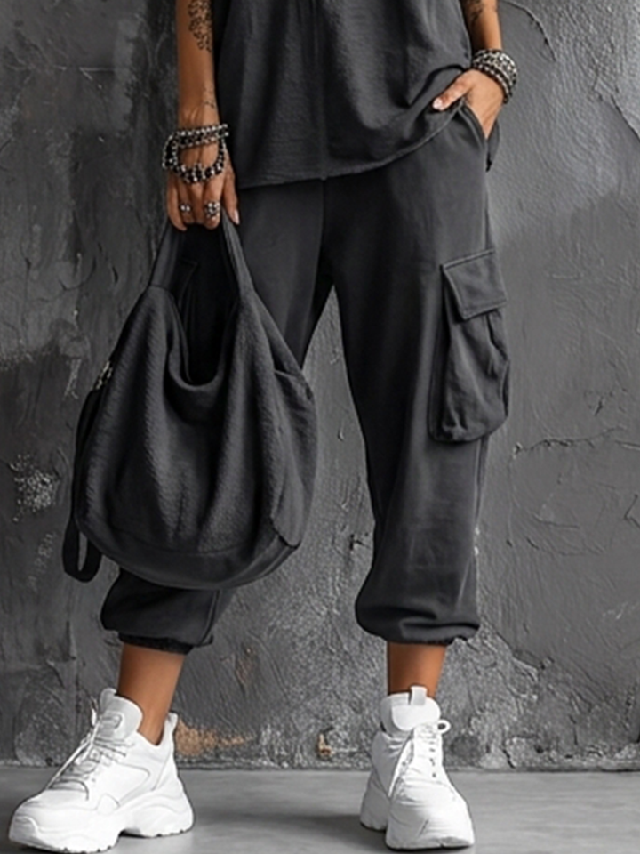Women's Cotton-Blend Casual Two-Piece Set - Everyday Comfort