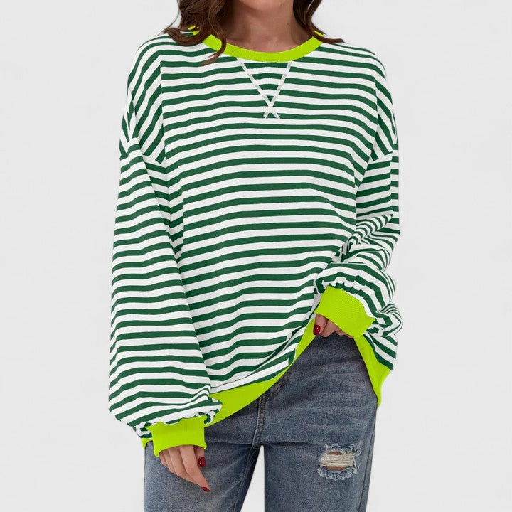 Women's Grace Oversized Striped Sweater - Everyday Comfort