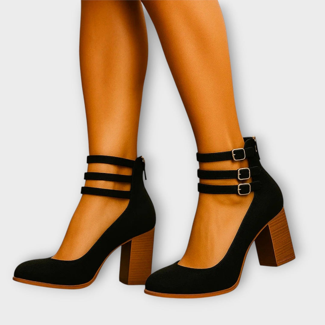 Women's Vintage Block-Heel Mary Jane Pumps - Timeless Everyday Heel