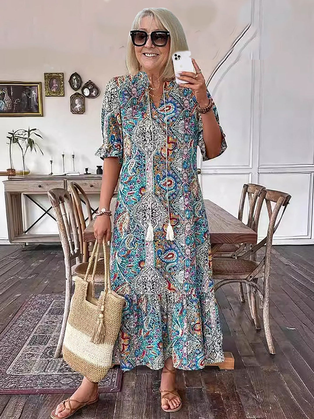 Women's Boho Grace Cotton Dress - Breezy Summer Style