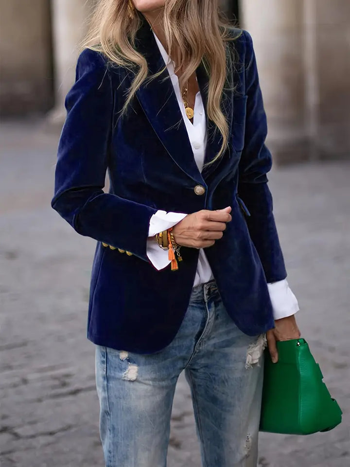 Women's Savannah Velvet Blazer - Timeless Evening Elegance