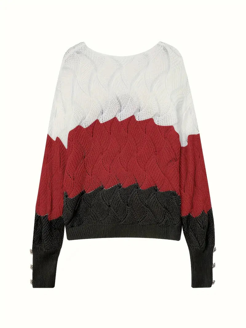 Women's Cozy Wave Knit Sweater - For Effortless Layering