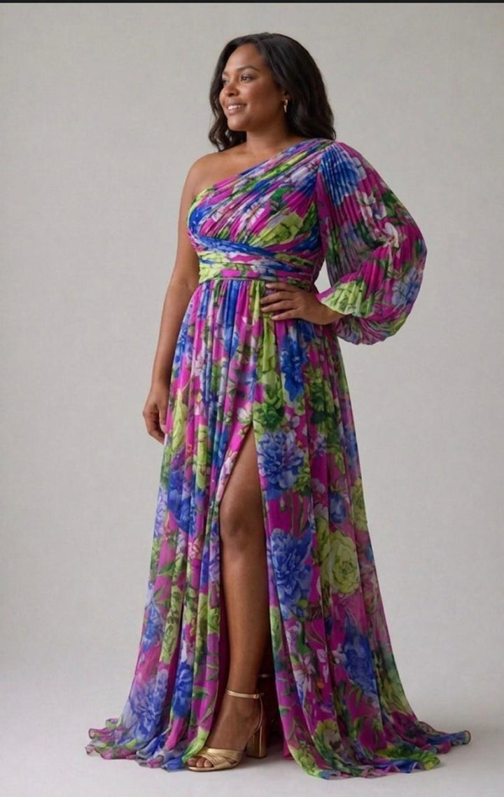 Women's Blossom Drama Maxi Dress - Elegant Wedding Guest