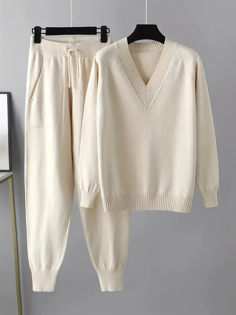 Women's Caroline Two-Piece Set with Long Sleeves - Soft Knit Comfort