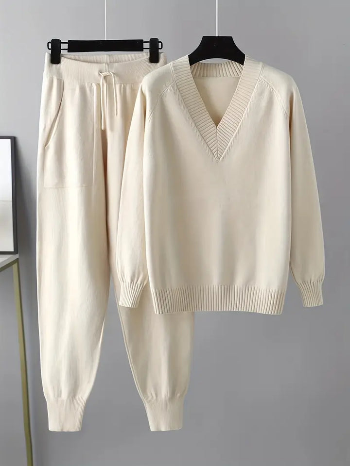 Women's Caroline Two-Piece Set with Long Sleeves - Soft Knit Comfort