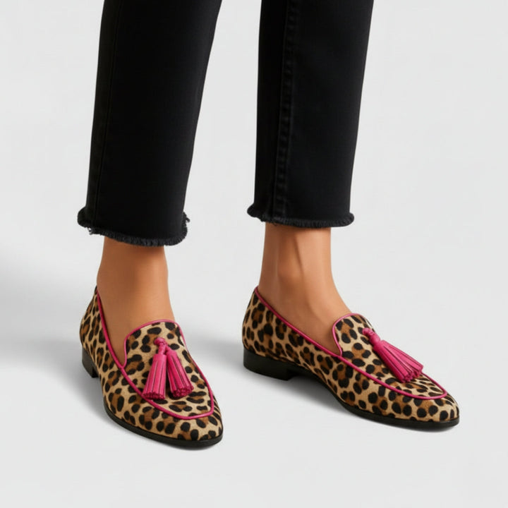 Women's Leopard Loafers - Elegant Support for Everyday Wear