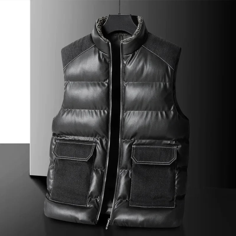 Men's Padded Gilet – Quilted Insulated Vest with Stand Collar
