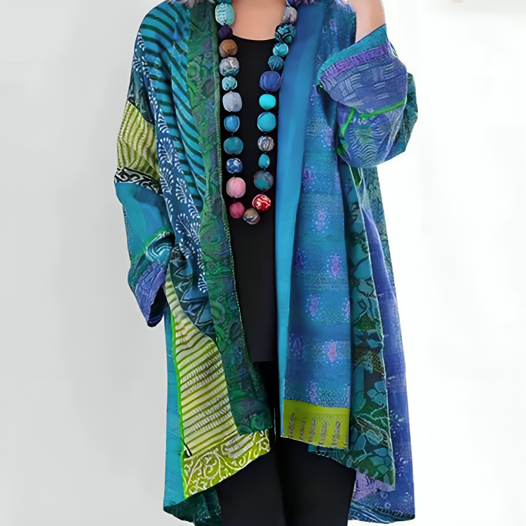 Women's Bohemian Patchwork Kimono Cardigan - Artistic Layering