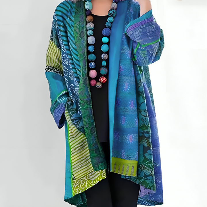 Women's Bohemian Patchwork Kimono Cardigan - Artistic Layering