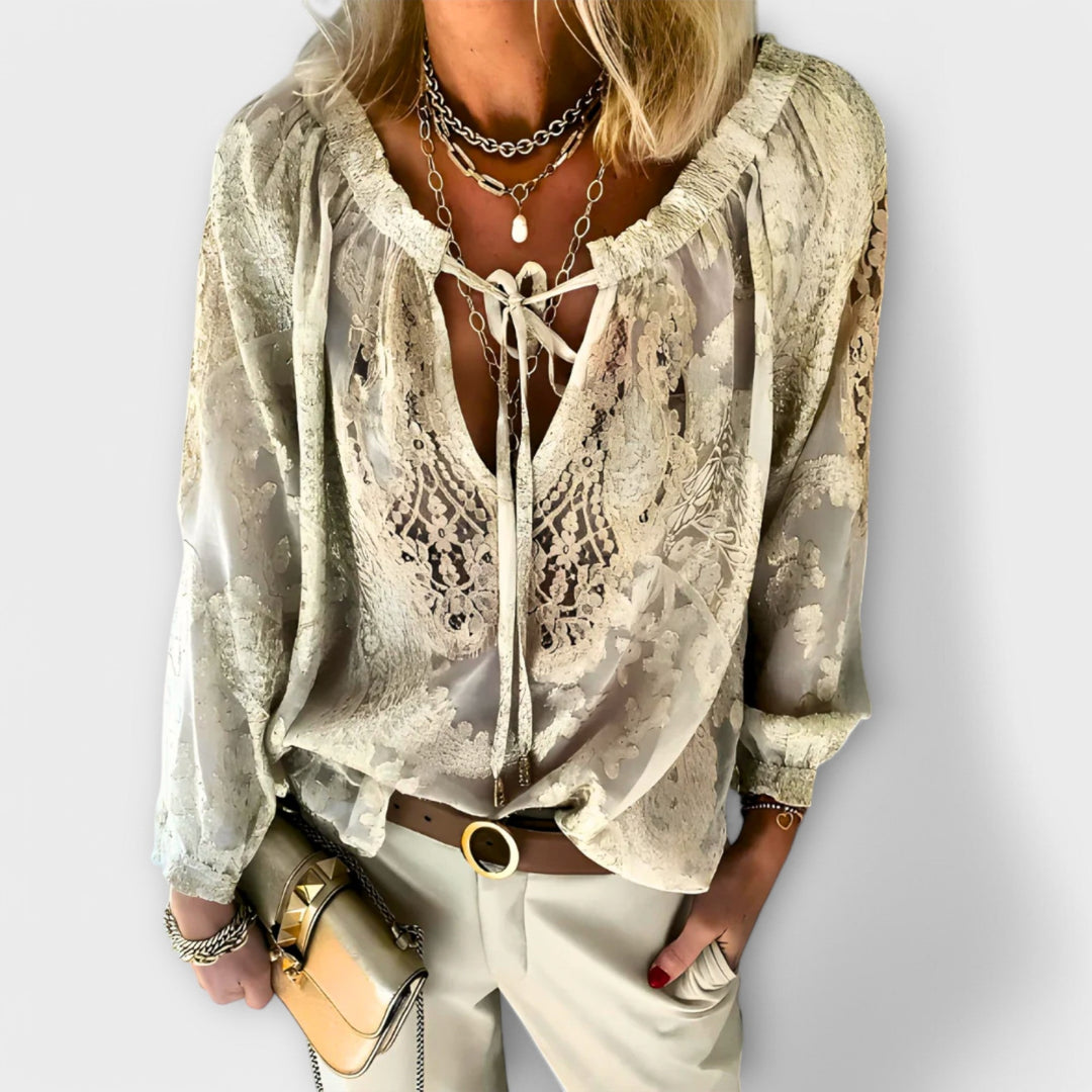 Women's Lace Blouse - Sophisticated Bohemian Style
