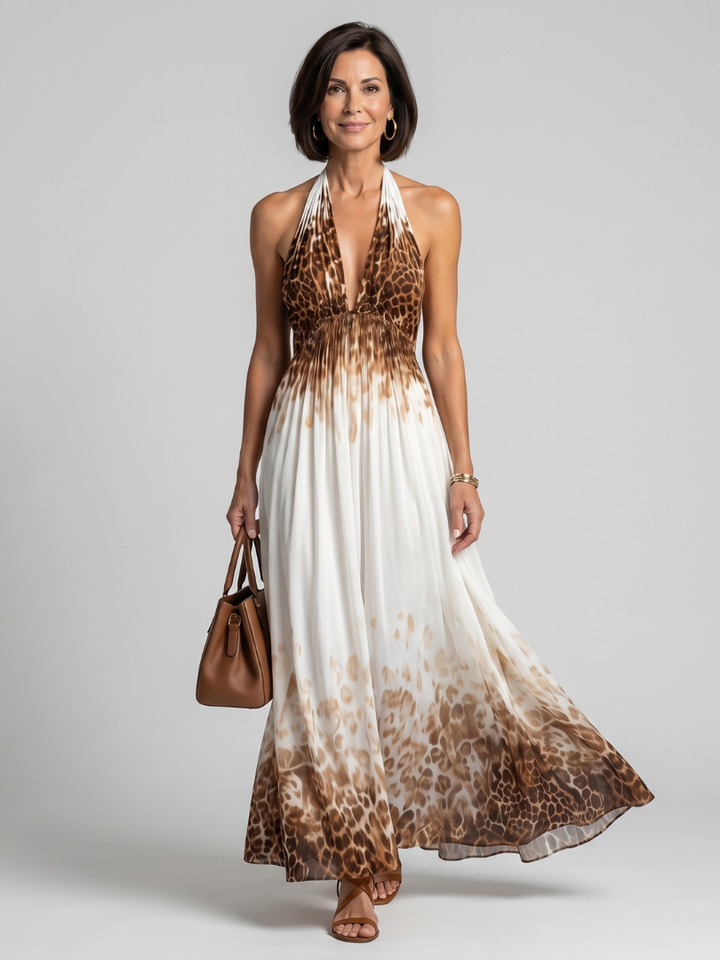 Women's Pleated White Midi Dress - Effortless Elegance