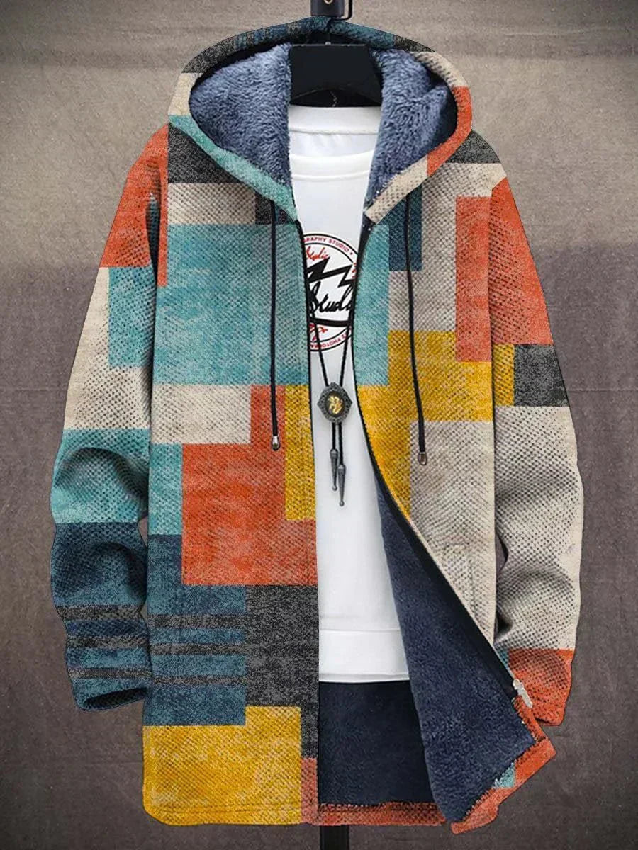 Women's Colorblock Fleece-Lined Hooded Jacket - Cozy & Bold
